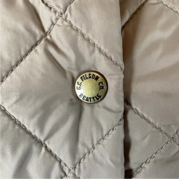 C.C. Filson Co. Women’s Size Large Quilted Snap Button Tan Brown Puffer Jacket - Picture 2 of 8
